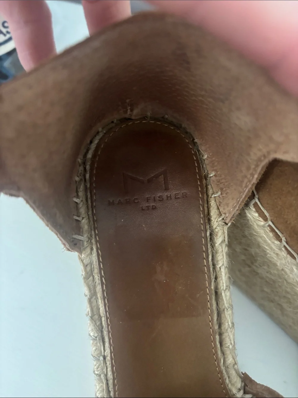 Marc Fisher Brown Suede Espadrille Wedge Sandals Size 7